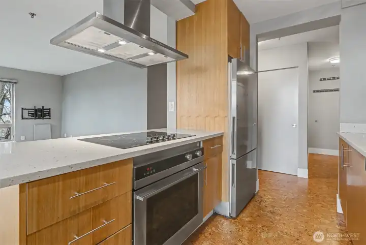 Kitchen open to living room.