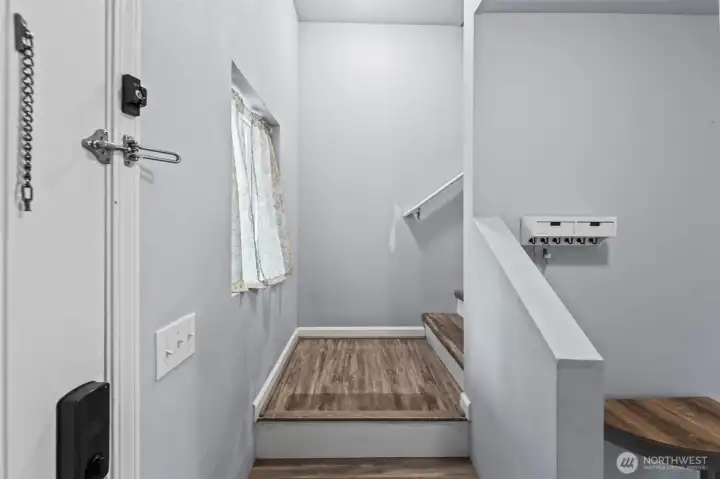 Stairs leading from front door