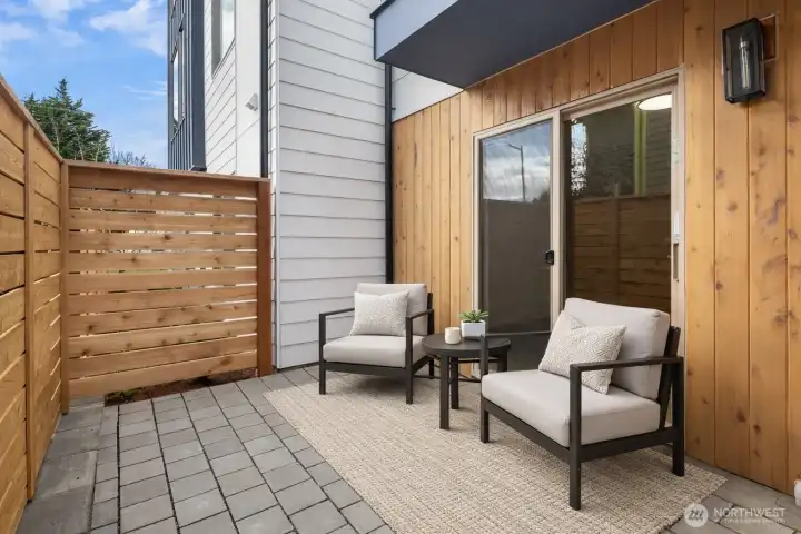 Virtual staging - Private patio off main level bedroom