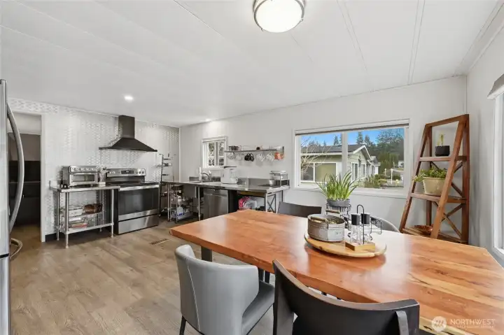 Larger kitchen then found in many homes.