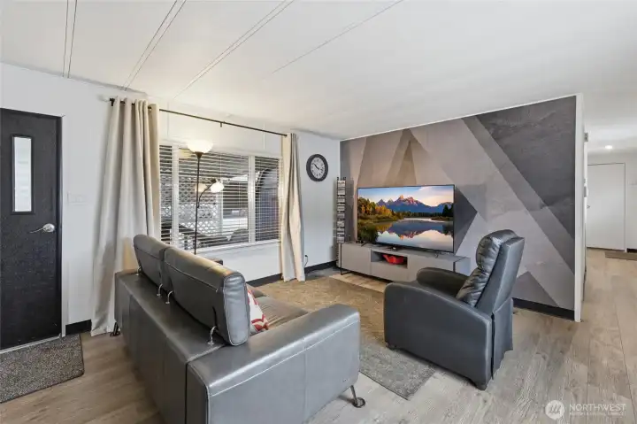 Living room with Designer wall