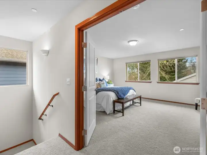 Spacious Primary bedroom off the stairs....