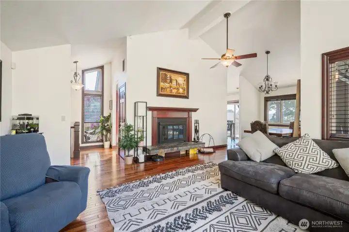 Living Room W/Wood Fireplace