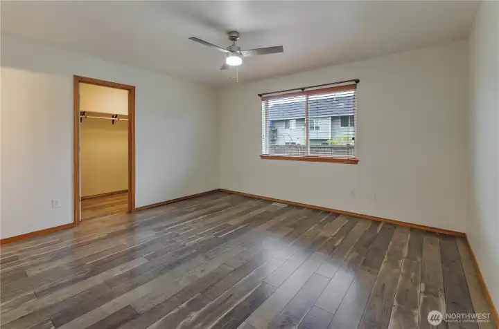 Main floor primary suite with walk-in closet!