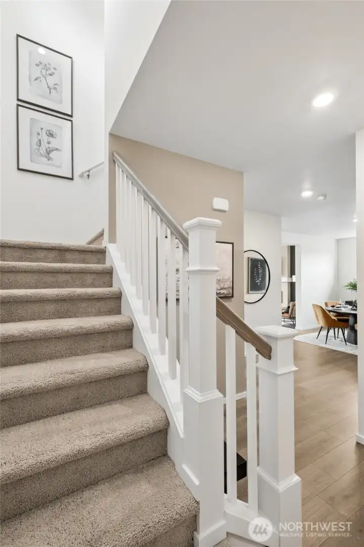 Open railing staircase. Photos are for representational purposes only, colors, elevation and features may vary.