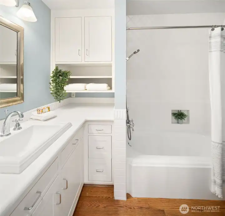 the shared bathroom upstairs