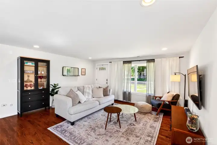 Front entry opens to living area.
