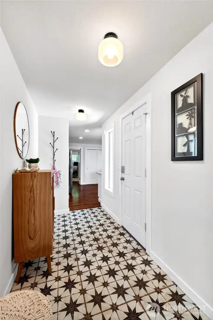 Entry off of side entrance.