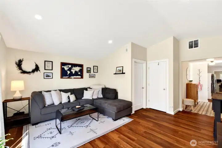 Family Room with vaulted ceilings.