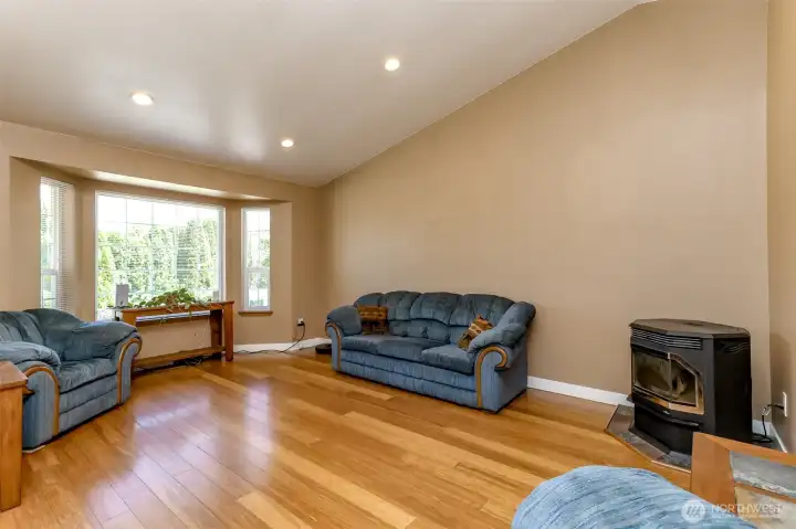 Living room with Pellet stove