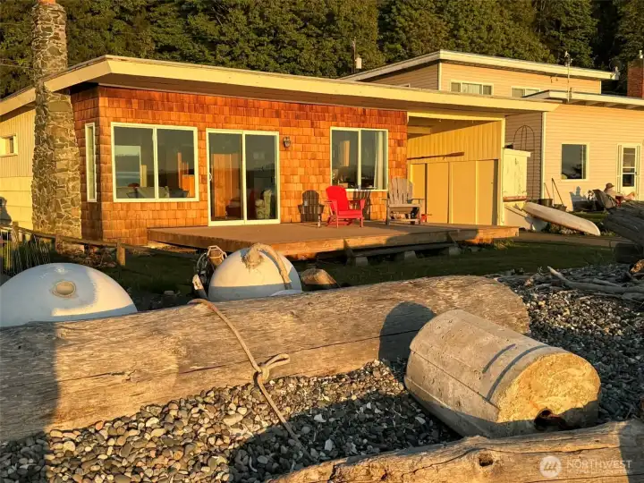 Large picture windows on your own beach cabin