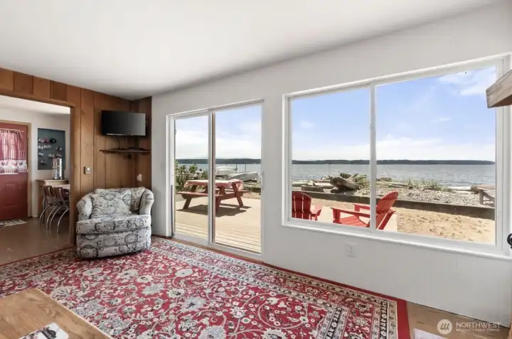 Relax in living area while listening to the waves