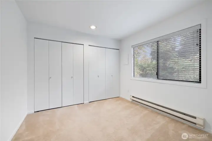 Comfortable second bedroom with a spacious closet. Comfortable second bedroom with a spacious closet.