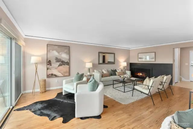Living room and entry on the far right.