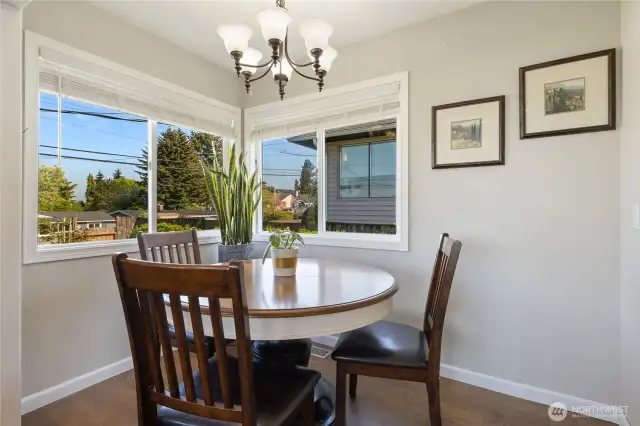Corner dining area