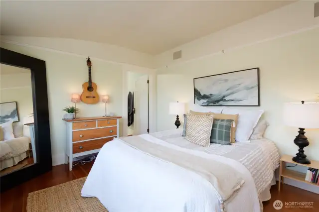 Turning from the captivating views out the bay window, the main bedroom is a retreat you won't want to leave.