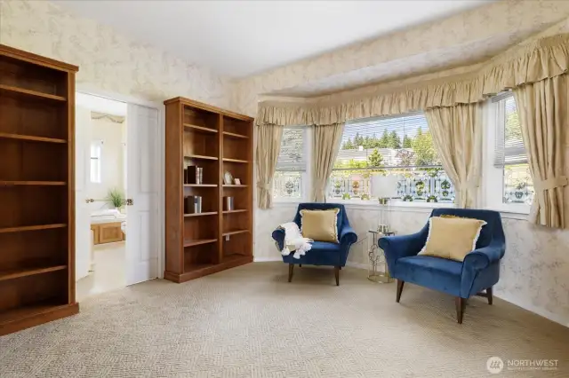 Library/Den with bookcases could to be used as a third bedroom.