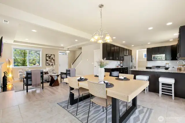 Open floor plan allows seamless flow between spaces.