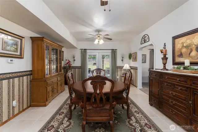A dining room off the kitchen as well