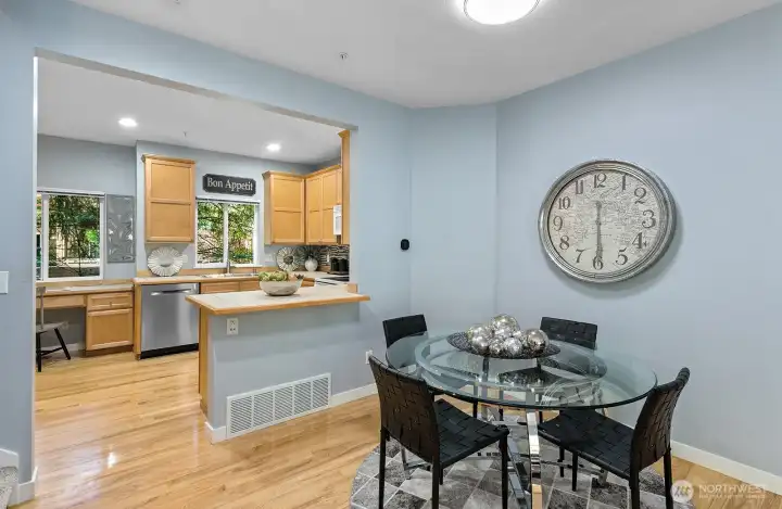 Integrated living and dining spaces