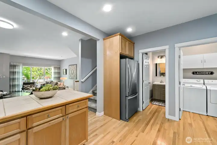 Convenient main-level laundry
