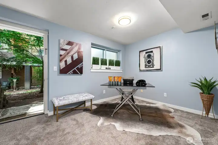 Bedroom/office with serene outdoor access