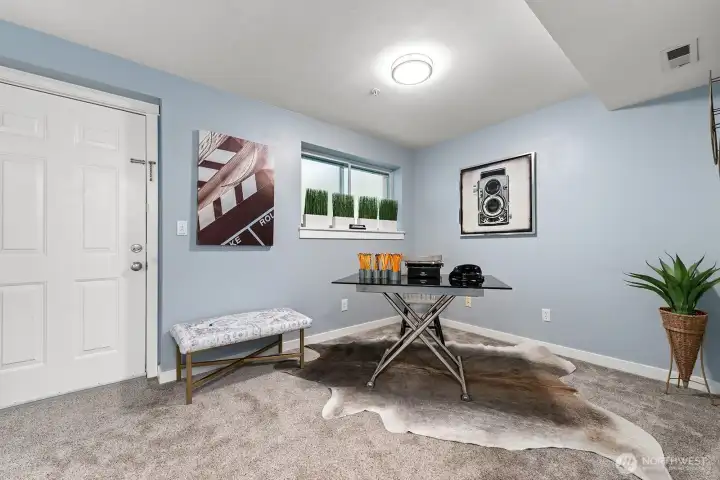 Quiet lower-level bedroom/office