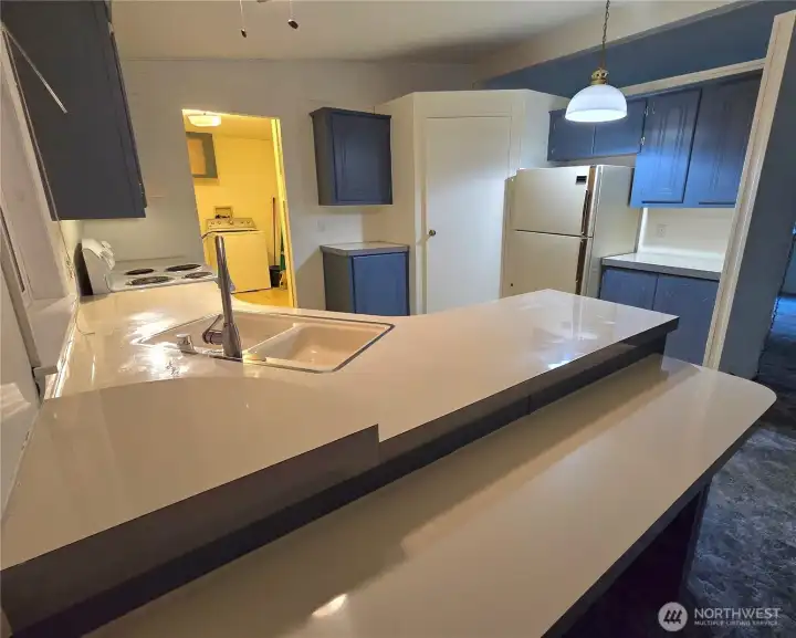 Comfortable working kitchen.