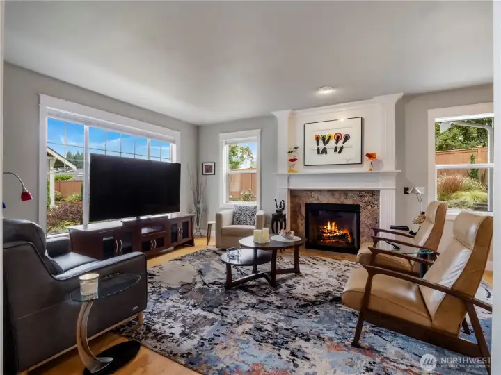 Curl up Infront of the cozy fireplace to read a book or sit down and have a lively conversation with friends.