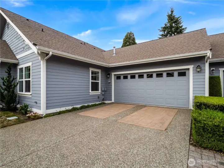 The home has a two care attached garage.