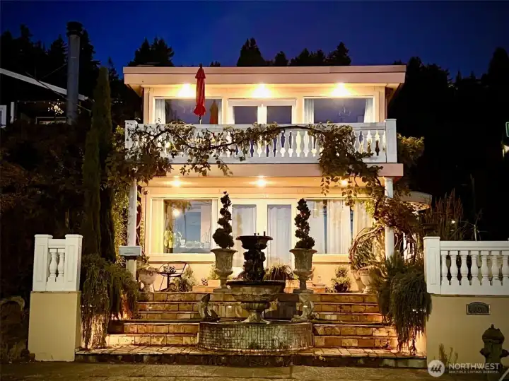 Commanding stone manse on Beach Drive