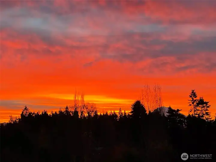 Delight in PNW sunrises while you drink your morning coffee and prepare for your day!