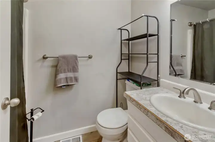 Main Bath is also Guest Bath and centrally located in the home.