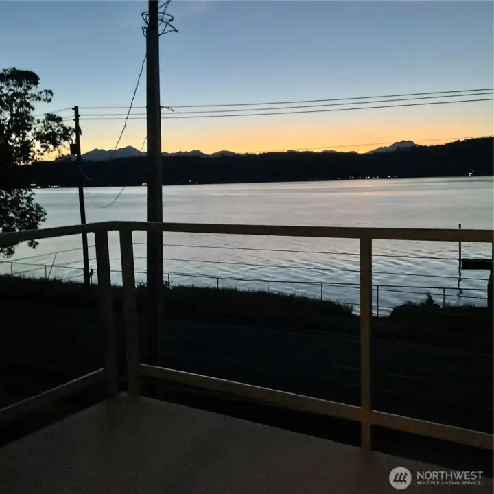 Sunset views over the Olympic Mountains from the Deck!
