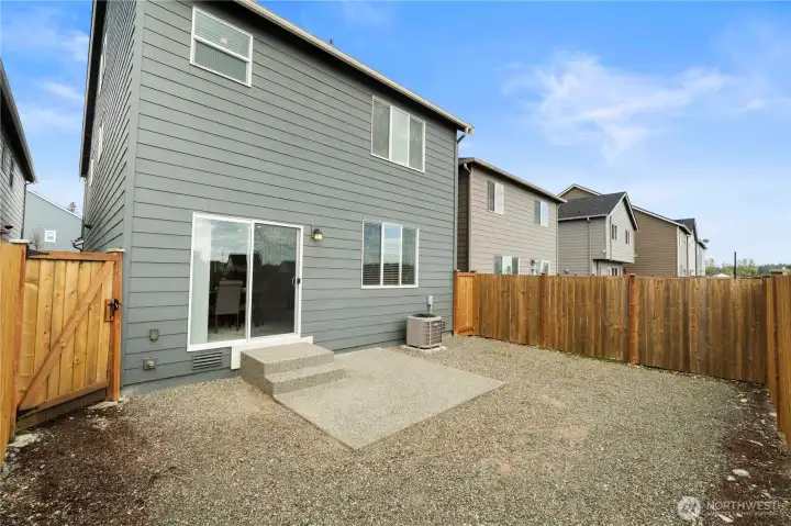 Low maintenance, no maintenance rear yard. It's a blank slate to do what you want!!