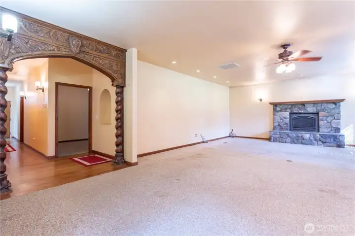 Living room with fire place
