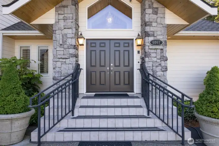 Front doors looking west Front doors looking west