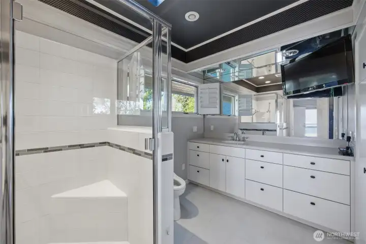 2nd bathroom off primary bedroom with shower 2nd bathroom off primary bedroom with shower