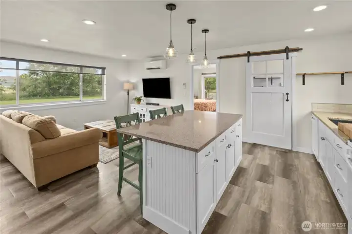 Beautiful Barn door on laundry room - its convenient yet tucked away! Beautiful Barn door on laundry room - its convenient yet tucked away!