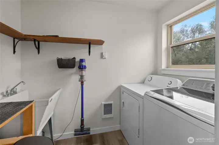 Laundry room off the Kitchen with utility sink Laundry room off the Kitchen with utility sink