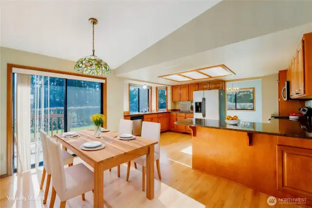 Kitchen and Spacious Eating Area Virtually Staged