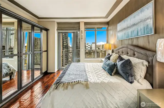 Bedroom with build-in cabinet