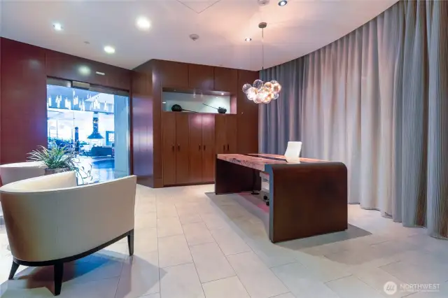 Private residence's foyer, accessed from the garage elevators and leading to the main lobby.