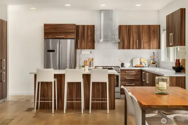 Add your own pendant lighting? The ceiling is soaring.