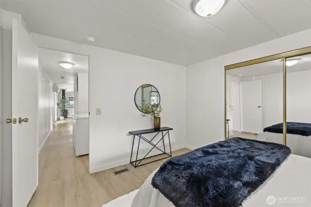 Primary bedroom with large closet space.