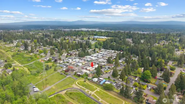 Aerial view. Located near Costco, Frontier Village and community center.