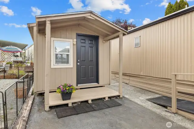 Good size, insulated storage shed.