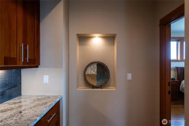 Lighted alcoves to highlight your favorite treasures