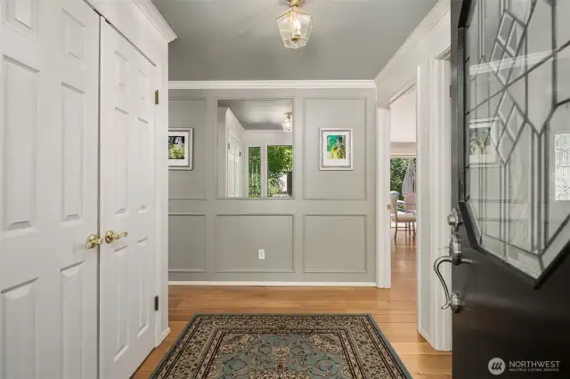 Inviting entrance with warm wood accents