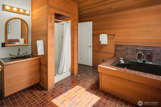 Personal sauna and spa-style jacuzzi retreat